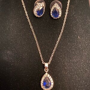 Elegant Blue and Silver Jewelry Set
